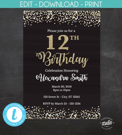 65th Birthday Invitations, 75th Birthday Invitations, Birthday Invitation Card Template, 70th Birthday Invitations, 21st Birthday Invitations, 60th Birthday Invitations, 30th Birthday Invitations, 50th Birthday Invitations, 40th Birthday Invitations