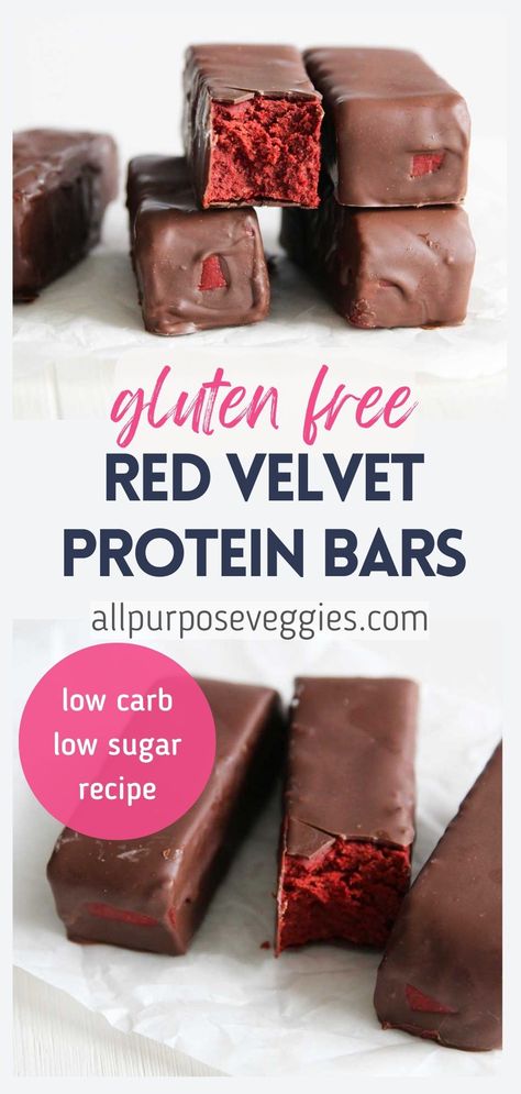 Please use the 2x 3x adjustable servings button for larger batches Protein Red Velvet Cake, High Protein Valentines Treats, Red Velvet Protein Balls, Healthy Red Velvet Recipes, Low Carb Valentines Dinner, Healthy Red Velvet, Low Carb Protein Bars Recipe, Gluten Free Red Velvet Cake, Gluten Free Red Velvet