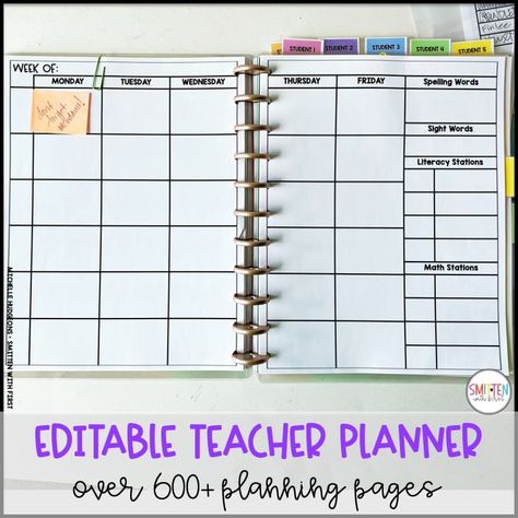 editable teacher planner for elementary teachers lesson plans Teacher Lesson Plans Template, Editable Teacher Planner, Teacher Planner Templates, Lesson Plan Book, School Lesson Plans, Planning Pages, Teacher Lesson Plans, Student Information, Free Lesson Plans