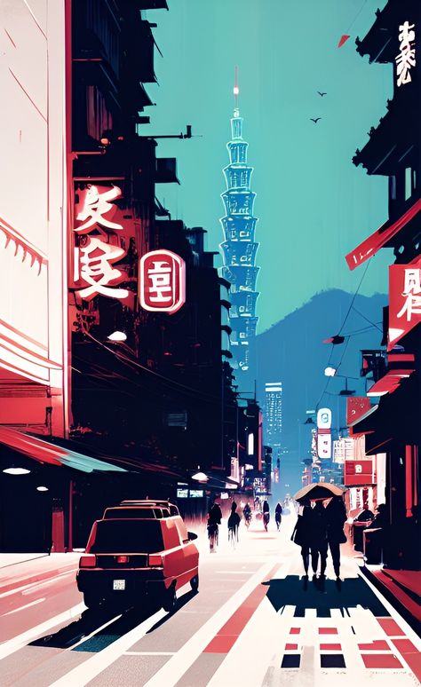 Taiwan Wallpaper, Taiwan Street, Taipei 101, Cyberpunk Design, Retro Pictures, Taipei City, Branding Mood Board, Beautiful Streets, Taipei Taiwan