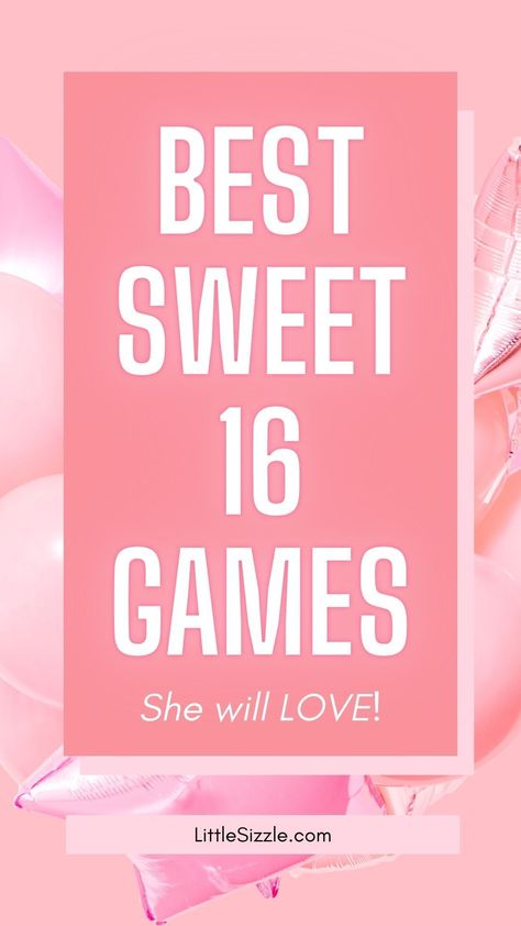 Level up the fun at your Sweet Sixteen party with our printable games! From interactive challenges to hilarious icebreakers, this collection of Sweet Sixteen Party Games will keep the excitement going all night long. Get your girls engaged, entertained and laughing with these easy-to-play games. Perfect for any Sweet Sixteen party theme, these printables are a must-have addition to make your celebration unforgettable. #sweetsixteenpartygames #sweet16games #sweet16partyideas #16thbirthdayparty Sweet Sixteen Party Games, 16th Birthday Party Games, Sweet Sixteen Party Themes, Sweet 16 Games, Teen Birthday Party Games, Teen Girl Birthday Party, Girls Birthday Party Games, Sweet 16 Party Invitations