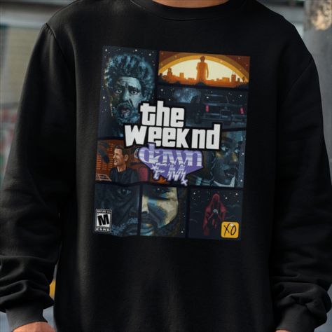 The Weeknd Gta, Weeknd Dawn Fm, The Weeknd Hoodie, Artist Merch, Dawn Fm, Graffiti Characters, Roblox Shirt, Y2k Clothes, The Weeknd