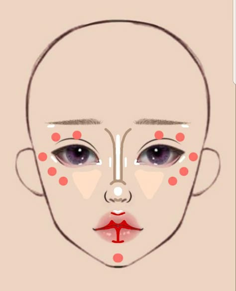 Makeup Routine Guide, Maquillage Yeux Cut Crease, Makeup Charts, Makeup Drawing, Learn Makeup, Simple Makeup Tips, Makeup Face Charts, Face Charts, Makeup Tuts