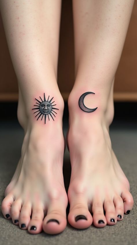 23 Discover the Beauty of Sun and Moon Tattoos: Designs, Tips, and Symbolism Sun And Moon Tattoos, Moon Tattoos, Moon Tattoo Designs, Tattoos Designs, Moon Tattoo, Sun And Moon, Cool Tattoos, Tattoo Designs, Moon