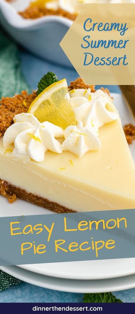 Cream Cheese Lemon Pie Recipe, Jello Lemon Meringue Pie Recipe, Fresh Lemon Pie, Meyer Lemon Pie Recipe, Lemon Pie Filling Recipes, Sour Cream Lemon Pie Recipe, Lemon Creme Pie, Sour Cream Lemon Pie, Lemon Custard Pie