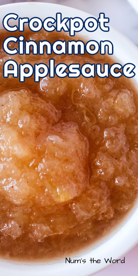 Crockpot Applesauce is made with only 5 ingredients and requires almost no work from you! It’s the perfect fall treat and easier than you would have even thought possible. #numstheword #crockpotapplesauce #homemadeapplesauceincrockpot #crockpotapplesaucerecipe #homemadeapplesaucecrockpot #easycrockpotapplesauce #crockpotcinnamonapplesauce #cookingapplesauceinacrockpot Crock Pot Apple Sauce Recipes, Crock Pot Applesauce Recipe, Best Crockpot Applesauce Recipe, Easy Crock Pot Applesauce, Crockpot Applesauce With Skin, Easy Applesauce Recipes Crock Pots, Apple Sauce In Crock Pot Easy Recipes, Crockpot Apple Sauce For Canning, Best Crockpot Applesauce