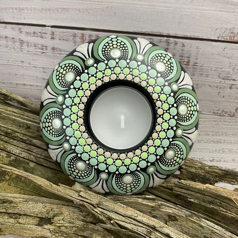 Mandala Tealight Holder, Dot Mandala Tealight Holder, Mandala Tea Light Holder, Mandala Candle, Mandala Project, Mandala Christmas, Tea Light Candle Holder, Mandala Rocks, Dot Mandala