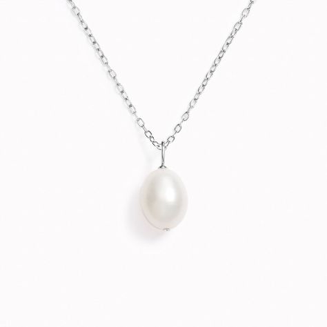 Featuring a baroque pearl on an adjustable silver chain with three length settings (17", 19" or 21"). Pearl Silver Necklace, Pearl Necklace Silver, Silver Pearl Necklace, Baroque Pearl Necklace, Sustainable Jewelry, Freshwater Cultured Pearls, Traditional Jewelry, Pendant Silver, Recycled Sterling Silver