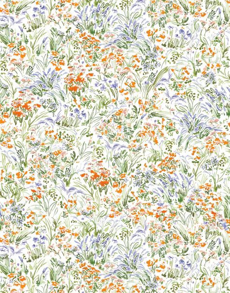 Summer (Bluebell) wallpaper features loose brushstrokes that capture the movement of wild flowers and grasses swaying in the breeze. Orange Ipad Wallpaper High Quality, Free Ipad Wallpaper, Joyful Colors, Modern Wallpaper Designs, Western Wallpaper Iphone, Vintage Flowers Wallpaper, Spring Background, Scrapbook Background, High Resolution Wallpapers