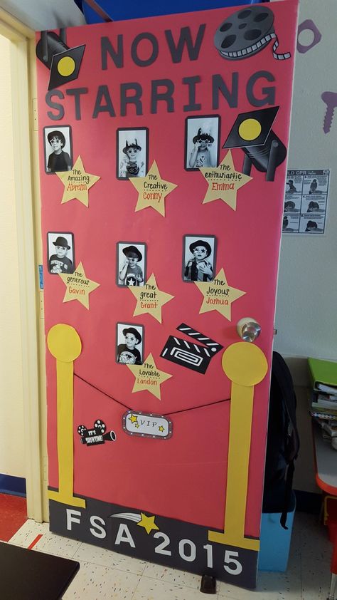 Movie Themed Classroom Door, Classroom Movie Theme, Movie Themed Door Decorations, Movie Door Decorations, Hollywood Theme Classroom Door, Movie Themed Classroom, Cinema School, Hollywood Theme Party Decorations, Hollywood Theme Classroom