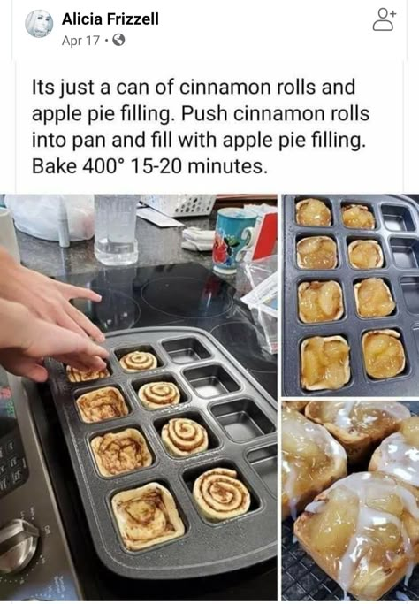 Cinnamon Treats, Apple Pie Cinnamon Rolls, Cinnamon Roll Apple Pie, Diy Furniture Hacks, Gloomy Day, Fun Baking Recipes, Furniture Hacks, Breakfast Dishes, Diy Pallet