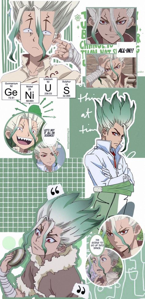 Senku Ishigami Wallpaper Aesthetic, Dr Stone Tattoo Ideas, Dr Stone Senku Wallpaper, Dr Stone Wallpaper Aesthetic, Senku Aesthetic, Senku Ishigami Wallpaper, Dr Stone Pfp, Senku Wallpaper, Tomioka Chibi