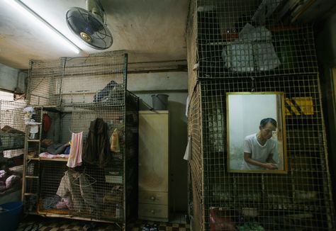 A Hong Kong "cage" home Chinese Apartment, Single Apartment, Central Hong Kong, Man Made Island, Trendy Furniture, Walled City, Tiny Spaces, Cubicle, House Prices