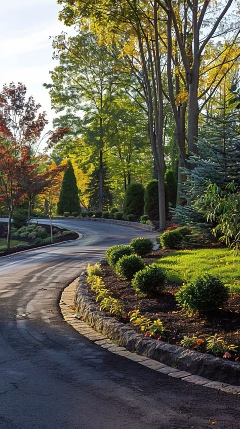 Neighborhood Aesthetic, Driveway Entry Landscaping, Entry Landscaping, Business Decoration, Driveway Landscaping, Marble Flooring, Scenery Nature, Small Entryway, Nature Trail