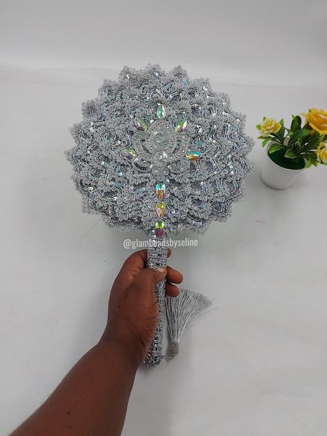 Traditional wedding accessories fit for a Bride to-be or wedding guest Aqua Wedding Colors, Traditional Wedding Accessories, Bridal Fans, Fabric Hand Fan, Bridal Fan, Fans Design, Hand Fans For Wedding, African Wedding Attire, Aqua Wedding