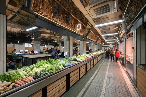 Wet Market Architecture, Wet Market Design, Grocery Store Architecture, Food Market Architecture, Public Market Design, Market Architecture Design, Wet Market, Commercial Farming, Modern Market