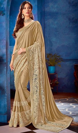 Golden Shimmer Saree Golden Sarees, Lycra Saree, Shimmer Saree, Bollywood Sarees Online, Golden Saree, Buy Designer Sarees Online, Sari Design, Party Sarees, Latest Designer Sarees