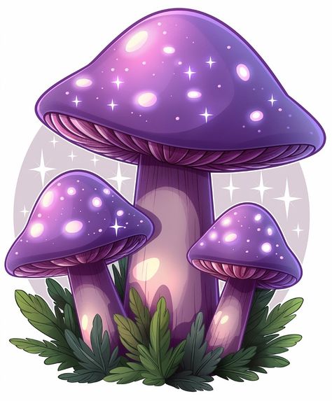 Magic Mushroom Painting Easy, Purple Mushroom Drawing, Mushroom Cartoon Aesthetic, Mushroom Drawing Colorful, Magic Mushroom Drawing, Cute Mushroom Painting, Magic Mushroom Illustration, Mushroom Ideas, Blender Projects