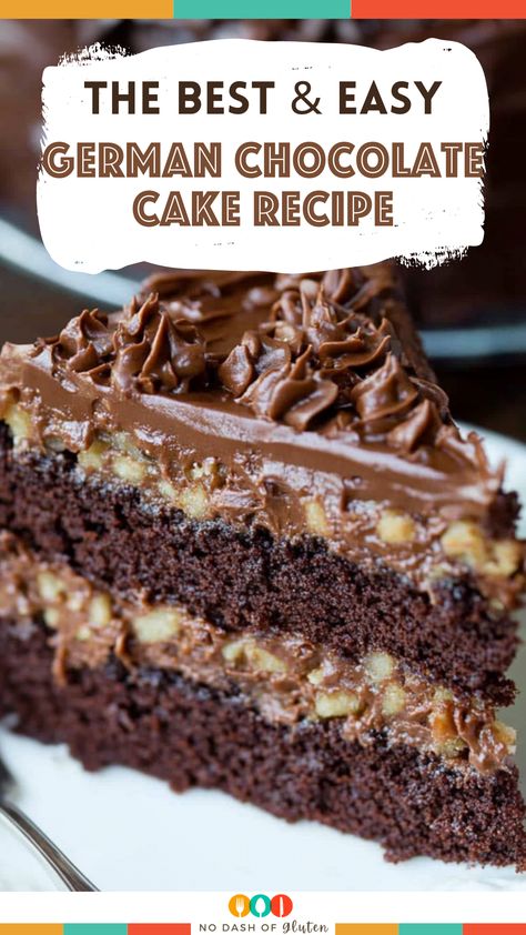 German Chocolate Cake Recipe Gluten Free German Chocolate Cake, Easy German Chocolate Cake, German Chocolate Cake Frosting, Cake Recipe Moist, Homemade German Chocolate Cake, Chocolate Cake Mix Recipes, German Chocolate Cake Recipe, Pecan Frosting, German Chocolate Cake Mix