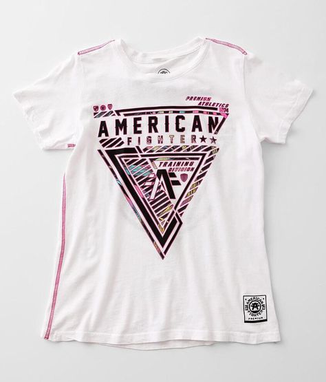 White American Graphic Print Shirt, White Graphic Tee With American Flag, White American Style Graphic T-shirt, American Fighter Shirts Women, American Fighter Shirts, Red American Style T-shirt With American Flag, Botas Western, American Fighter, Shirt And Pants