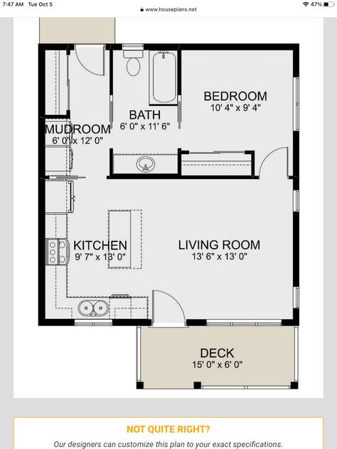 Tiny Home Prefab, Attached Mother In Law Suite, Mil Suite, Printable House, Guest House Plans, Little House Plans, Farmhouse Floor Plans, Affordable House Plans, Cottage Floor Plans