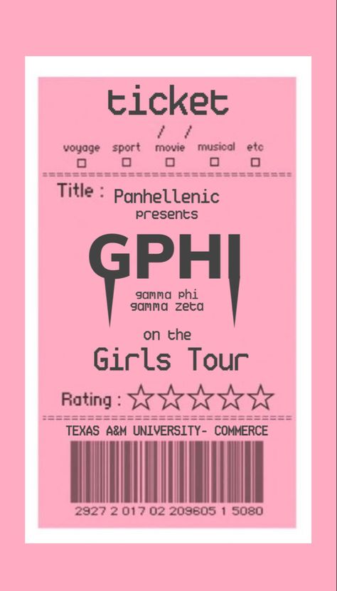 Sorority gamma phi girls tour recruitment flyer wallpaper graphic gphi beyonce theme pink greek life Fall Recruitment Themes, Recruitment Themes Business, Sorority Recruitment Flyer, Recruitment Flyer Design, Panhellenic Recruitment Themes, Recruitment Themes Sorority, Sorority Flyers, Gamma Phi Beta Graphic, Sorority Recruitment Graphics