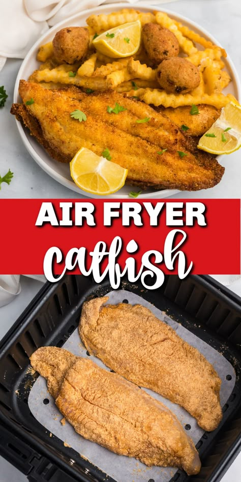 Catfish In Air Fryer, Deep Fried Catfish, Air Fryer Catfish, Grilled Catfish, Catfish Recipe, Air Fried Fish, Air Fryer Fish Recipes, Catfish Recipes, Air Fryer Fish