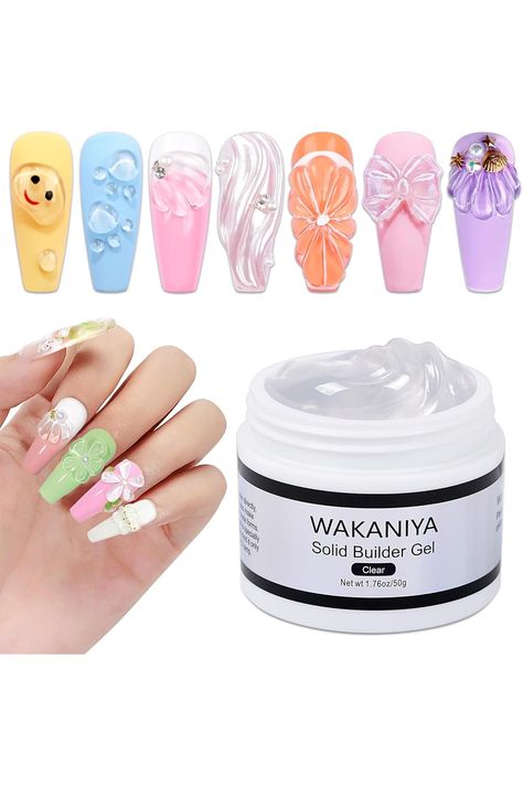 WAKANIYA Solid Gel Builder For Nails 3D Sculpting Gel For Nail Art Non-Sticky Hand Carving Gel 3D Clear Gel Nail Art For Nails Salon UV Home DIY Gel Builder, 3d Sculpting, Nails 3d, Clear Gel, Nails Salon, Gel Nail Art, Gel Nail, Diy Beauty, Nails Inspiration