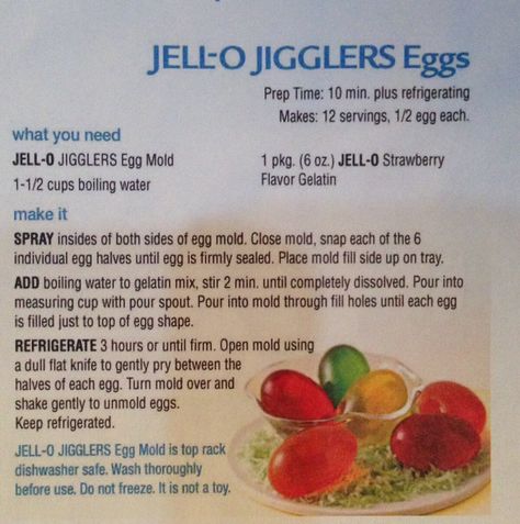 Jello jiggler eggs How To Make Jello Jigglers, Easter Jello Mold Recipes, Easter Egg Jello Jigglers, Jello Egg Mold, Jello Jigglers In Silicone Mold, Jell-o Jiggler Recipe, Jello Eggs, Jello Easter Eggs, Jello Jigglers