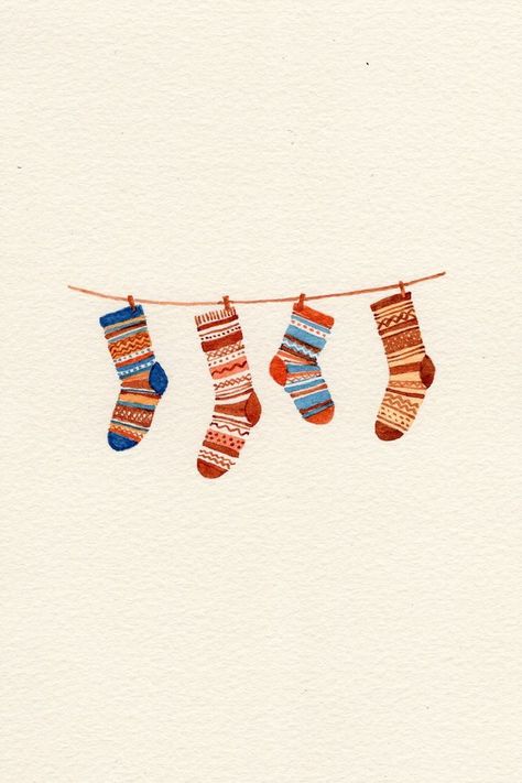 Some cozy socks for Autumn days watercolor illustration autumn drawing painting socks cozy fallseason Drawing Socks Sketches, Cute Socks Drawing, Christmas Sock Illustration, Socks Art Drawing, Socks Design Illustration, Socks Drawing Sketches, How To Draw Socks, Christmas Socks Illustration, Socks Illustration Drawing