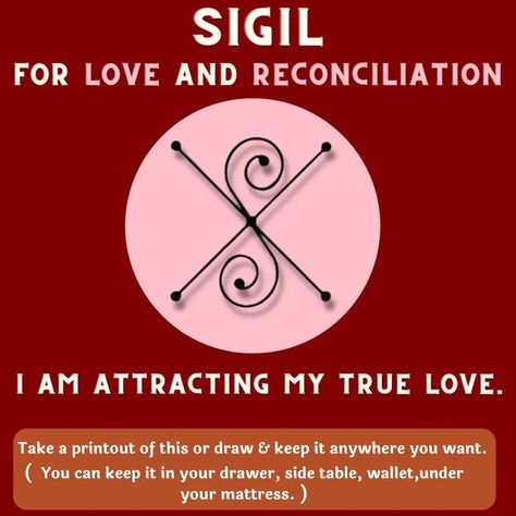 ALKAA TAROT CARD READER🔮 on Instagram: "Sigil for Love and reconciliation ❤️❤️ How to use it?❤️ - Take a printout of this or draw and keep it anywhere you want. - You can keep it in your drawer, side table, wallet,under your mattress. - Keep it at places where you could have access to this paper at all times. - write with Red or pink pen ❤️ ✨✨Activate it by saying your affirmations. Double tap, save and drop a 111 below to AFFIRM : I am now open to give and receive love. My heart is Sigil For Reconciliation, Sigil For Love, Tarot Card Reader, Pink Pen, Drawer Side Table, Receive Love, Give And Receive, Pink Pens, Tarot Card Readers