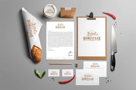 Restaurant Stationary Design, Organic Food Logo, Cafe Logo, Stationary Design, Restaurant Branding, Celebrity Design, Logo Food, Blogger Themes, Wedding Tattoos