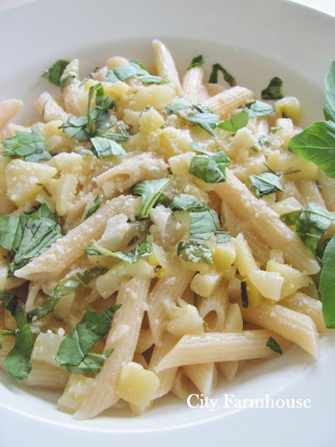 Summer Lemon Herb Zucchini Penne Alfredo - City Farmhouse Zucchini Alfredo, Lemon Heaven, Penne Alfredo, City Farmhouse, Summertime Recipes, Kidney Friendly, Diy Cooking, Meatless Mondays, Weekday Meals