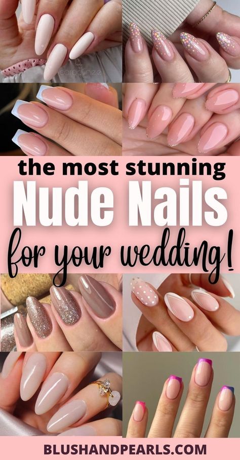 The Most Stunning Nude Nails For Your Wedding! Have the best manicure ever on your wedding with these gorgeous nude bridal nail ideas! nude nails for bride. wedding nails glitter and crystal. elegant wedding nails. glam wedding nails. pearl wedding nails. pink wedding nails. wedding nails french manicure. gel wedding nails. acrylic wedding nails almond shape. short wedding nails. bridal nail ideas. Opaque Gel Nails, Coffin Dip Powder Nails Design, Minimalist Nail Ideas Almond, Nude Nails Bridesmaid, Current Nail Trends 2023 Gel, Square Tip Nail Ideas, Wedding Dip Powder Nails, Cute Summer Nails Dip Powder, Powder Dip Natural Nails