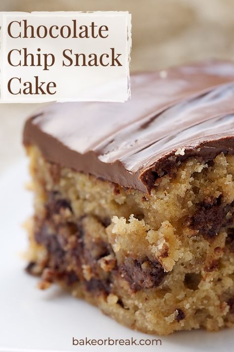 Chocolate Chip Snack Cake, Snack Cake Recipe, Chocolate Chip Cake Recipe, Making Fondant, Chocolate Chip Cake, Torte Cupcake, Quick Easy Desserts, Gateaux Cake, Oreo Dessert