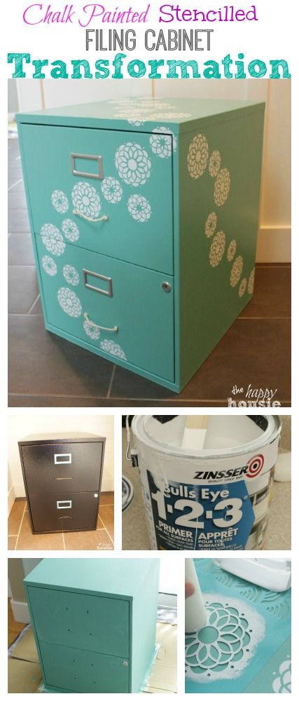 Turn a boring basic black box filing cabinet and transform it into a beautiful piece that you love - tutorial at The Happy Housie File Cabinet Makeover, Diy Furniture Hacks, Cabinet Makeover, Diy Furniture Easy, Office Crafts, Bohol, Craft Room Office, Furniture Hacks, Redo Furniture