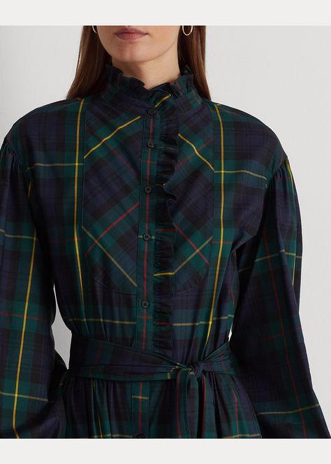 Ralph Lauren Plaid Dress, Ralph Lauren Plaid, Women Ralph Lauren, Ralph Lauren Shop, Street Style Paris, Shirtdress, Plaid Dress, Tiered Skirt, Sewing Dresses