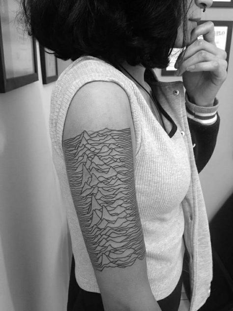 #joydivision #unknownpleasures # tattoo Unknown Pleasures Tattoo, New Order Tattoo, Joy Division Tattoo, Word Aesthetic, Tattoos 2024, Le Tattoo, Map Tattoos, Unknown Pleasures, Ink Inspiration