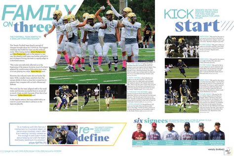 Yearbook Headlines, Sports Yearbook, Newspaper Design Inspiration, Yearbook Graphic Design, Yearbook Layout Ideas, Yearbook Photography, Design Yearbook, Senior Yearbook Ads, Yearbook Ad