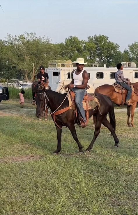 Black Country People, Black Farmer Aesthetic, Country Black Men, Black Country Girl Aesthetic, Back Roads Aesthetic, Black Cowboy Aesthetic, Black Country Aesthetic, Black Cowgirl Aesthetic, Rodeo Outfits Men