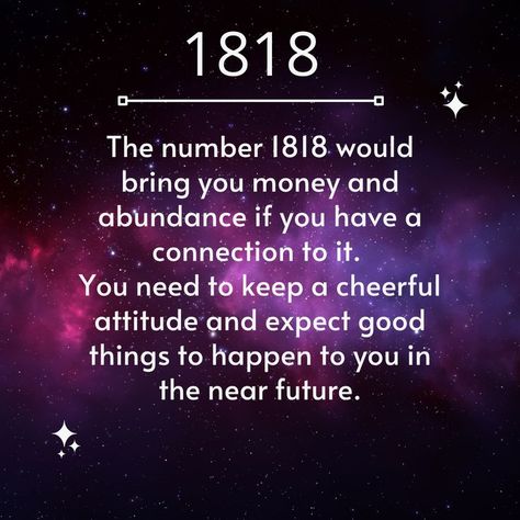 1818 angel number meaning angel numbers universe signs and symbols The number 1818 would bring you money and abundance if you have a connection to it. You need to keep a cheerful attitude and expect good things to happen to you in the near future. 1818 Meaning, 1818 Angel Number Meaning, 1818 Angel Number, Universe Signs, Angel Number 1, Money And Abundance, Angel Number Meaning, Signs And Symbols, Numerology Life Path