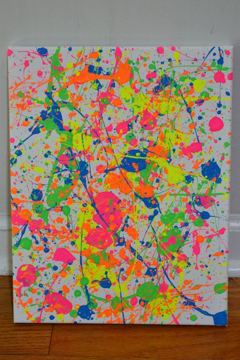 Wall Splatter Paint Ideas, Neon Paint Splatter, Paint Throwing Art, Paint Splatter Wall, Splat Art, Splatter Art Ideas, Splatter Painting, Action Painting Ideas, Splatter Paint