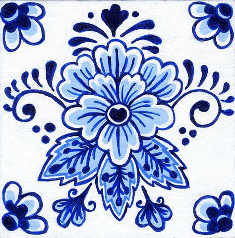 Blue China Patterns, Dutch Tattoo, Blue Pottery Designs, Blue Delft, Blue Tattoo, Delft Blue, Blue Pottery, China Painting, Wallpaper Border