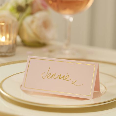 Wedding Table Name Cards, Gold Place Cards, Gold Glitter Party, Wedding Place Names, Table Name Cards, Wedding Table Names, Pink And Gold Wedding, Trendy Wedding Invitations, Wedding Table Flowers