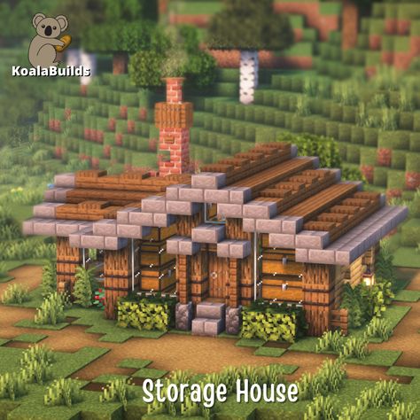 Minecraft Storage House, Minecraft Storage, Minecraft Cottagecore, Starter Homes, Minecraft Starter House, Case Minecraft, Minecraft Idea, Cottagecore Minecraft, Mc Ideas