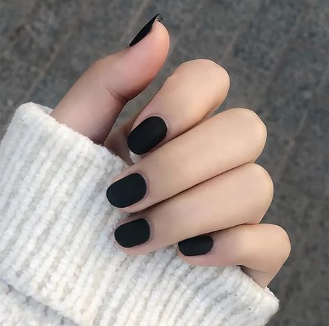 Black Press on Nails Short Matte Black Fake Nails Acrylic Nude Black False Nails Full Cover Glue on Nails with Glue Nail File for Women 24pcs (Matte Black Short)  1 Fl Oz (Pack of 1)3.8 out of 5 stars 40  $4.99$4.99Delivery Thu, Feb 29 Ships to Germany - valentine's day nails American Nails, Nail Prep, Nagel Tips, Manicure Tips, Style Français, Nail Forms, Nailed It, Nail Art Hacks, Nail Sizes