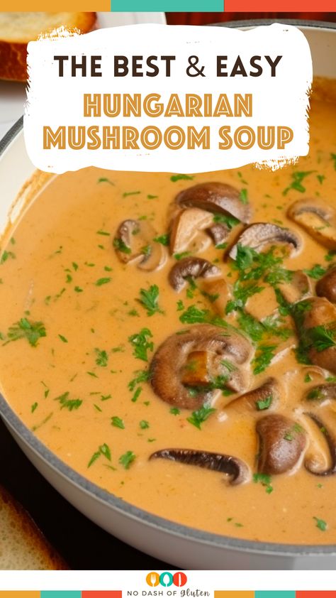 Indulge in the rich flavors of Hungary with our creamy Hungarian Mushroom Soup. Quick to make and oh-so-satisfying, this recipe is perfect for cozy nights. Pin it now and warm up your kitchen tonight! Mushroom Soup Crockpot, Hungarian Mushroom, Soup Quick, Hungarian Mushroom Soup, Wild Mushroom Soup, Golden Mushroom Soup, Mushroom Soup Recipe, Hungarian Cuisine, Mushroom Stew