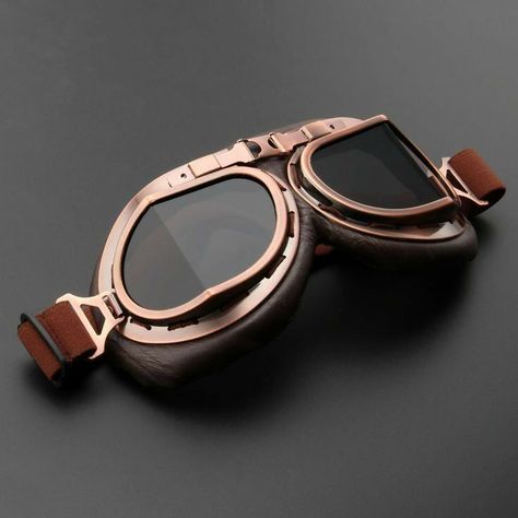 Goggles Aesthetic, Apocalypse Au, Steampunk Motorcycle, Aviator Goggles, Motorcycle Goggles, Steampunk Goggles, Peripheral Vision, X Male Reader, Retro Motorcycle