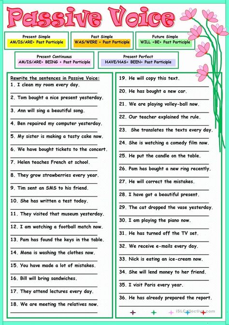 Active Passive Voice Worksheet New Passive Voice … Education Pinterest – Chessmuseum Template Library Passive Voice Worksheet, Active And Passive Voice, Past Continuous, Materi Bahasa Inggris, English Grammar Exercises, Passive Voice, Active Voice, Grammar Exercises, Teaching English Grammar