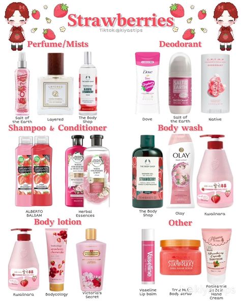 Smell Like Strawberries, Basic Skin Care Routine, Shower Skin Care, Body Smells, Perfect Skin Care Routine, Pretty Skin Care, Perfume Scents, Bath And Body Care, Body Care Routine